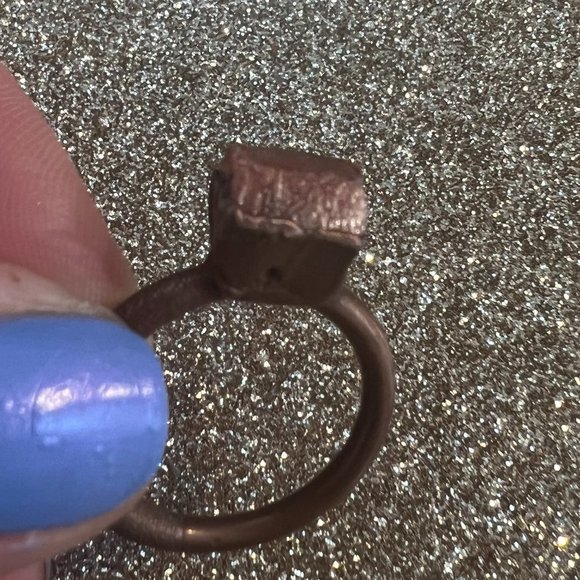 Genuine Solitaire Raw / Natural Ruby Copper Ring Size 7 - Picture 5 of 9